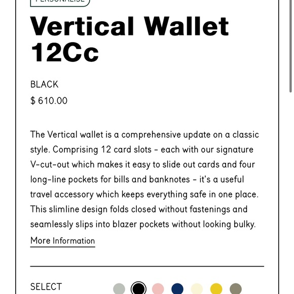 NEW Valextra Vertical Wallet 12Cc long black wallet - Picture 8 of 8